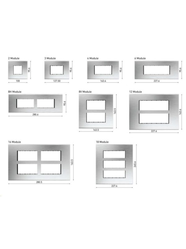 7 ALUMEX ALUMINIUM COVER PLATES (Dimensions in mm)