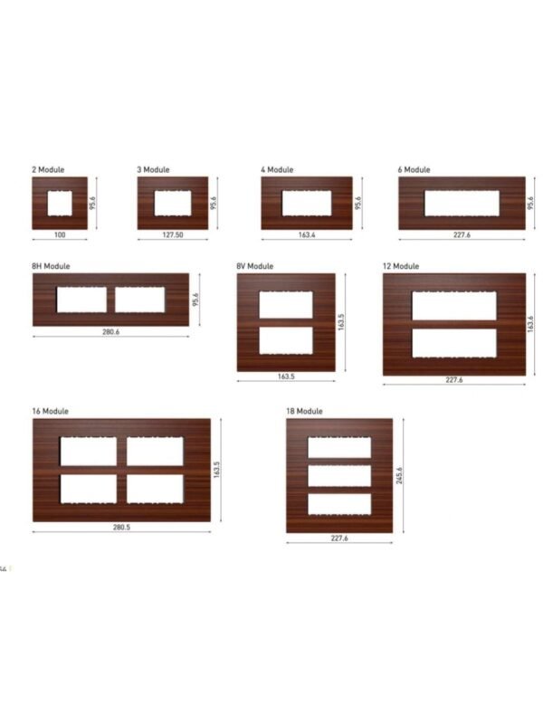 O7 Real Teak Wood Cover plates (Dimensions in mm)